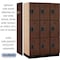 Salsbury Industries Wardrobe Locker, 45" W, 21" D, 76" H, (3) Wide, (9) Openings, Mahogany 23361MAH - alternate 4